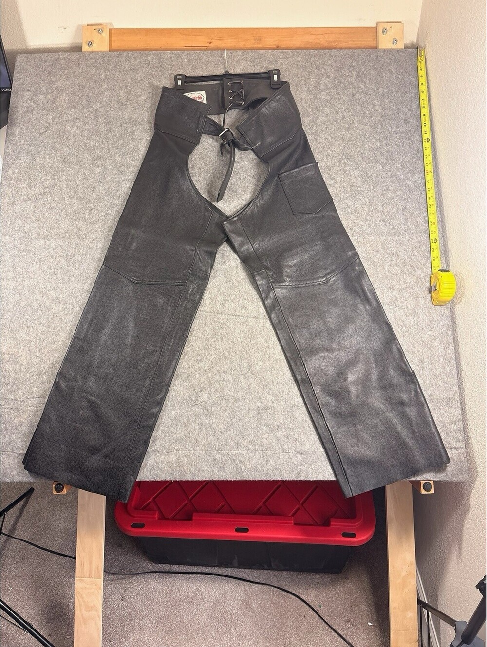 ROUTE 66 Black Leather Chaps Size 46